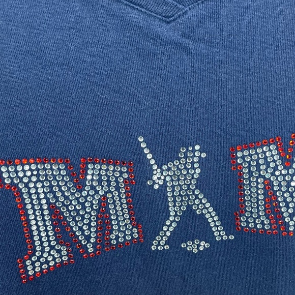 Baseball Mom Short Sleeve Shirt Size XL Rhinestone - Picture 3 of 6